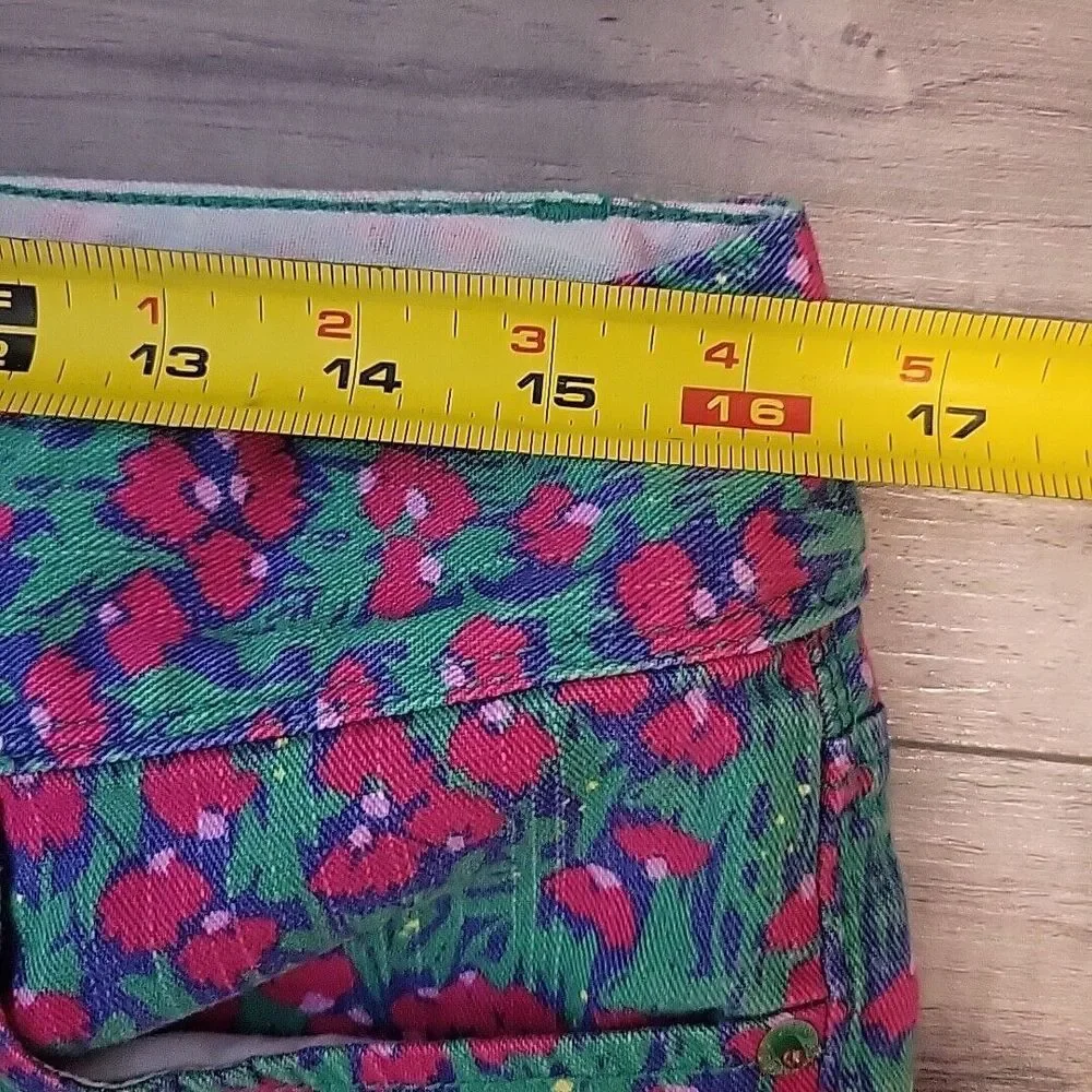 Lilly Pulitzer Worth‎ Skinny Mini Jeans Womens 8 Floral Printed Denim